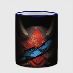 Кружка 3D Маска демона - Хання, цвет: 3D-синий кант — фото 2