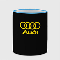 Кружка 3D Audi logo yellow, цвет: 3D-небесно-голубой кант — фото 2