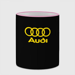 Кружка 3D Audi logo yellow, цвет: 3D-розовый кант — фото 2