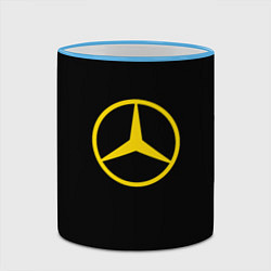 Кружка 3D Mercedes logo yello, цвет: 3D-небесно-голубой кант — фото 2