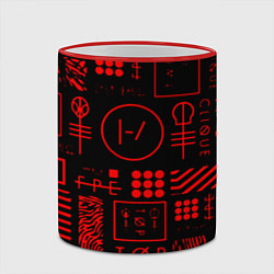 Кружка 3D Twenty one pilots pattern rock, цвет: 3D-красный кант — фото 2