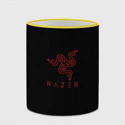 Кружка 3D Razer red logo, цвет: 3D-желтый кант — фото 2
