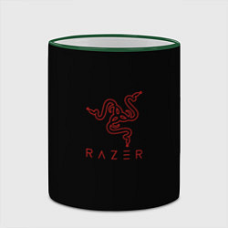 Кружка 3D Razer red logo, цвет: 3D-зеленый кант — фото 2