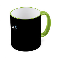 Кружка 3D Portal 2 logo, цвет: 3D-светло-зеленый кант