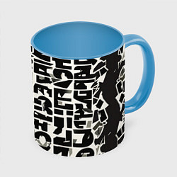 Кружка 3D Тайные знаки, цвет: 3D-белый + небесно-голубой