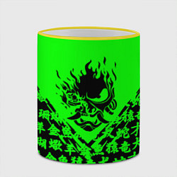 Кружка 3D Samurai cyberpunk 2077 japan, цвет: 3D-желтый кант — фото 2