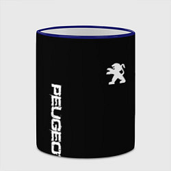 Кружка 3D Peugeot logo white, цвет: 3D-синий кант — фото 2