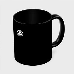 Кружка 3D Volkswagen logo white, цвет: 3D-белый + черный