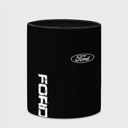 Кружка 3D Ford logo white steel, цвет: 3D-белый + черный — фото 2