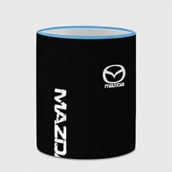 Кружка 3D Mazda white logo, цвет: 3D-небесно-голубой кант — фото 2