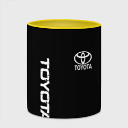 Кружка 3D Toyota logo white steel, цвет: 3D-белый + желтый — фото 2