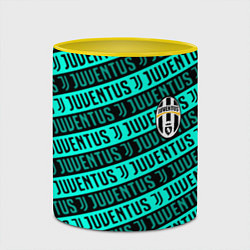 Кружка 3D Juventus pattern logo steel, цвет: 3D-белый + желтый — фото 2