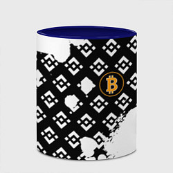 Кружка 3D Bitcoin pattern binance, цвет: 3D-белый + синий — фото 2