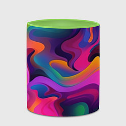 Кружка 3D Неоновые формы, цвет: 3D-белый + светло-зеленый — фото 2