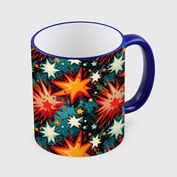 Кружка 3D Граффити звёзды и космос, цвет: 3D-синий кант
