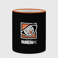 Кружка 3D Rainbow six logo ubisoft favorite, цвет: 3D-оранжевый кант — фото 2