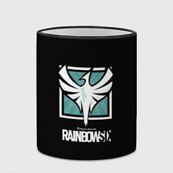 Кружка 3D Rainbow six logo game ubisoft, цвет: 3D-черный кант — фото 2