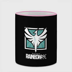 Кружка 3D Rainbow six logo game ubisoft, цвет: 3D-розовый кант — фото 2
