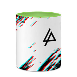 Кружка 3D Linkin park краски глитч, цвет: 3D-белый + светло-зеленый — фото 2