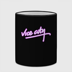 Кружка 3D Vice city logo neon, цвет: 3D-черный кант — фото 2