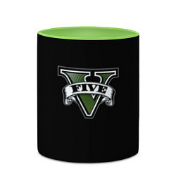 Кружка 3D GTA5 logo game, цвет: 3D-белый + светло-зеленый — фото 2