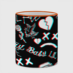 Кружка 3D Lil Peep logo glitch, цвет: 3D-оранжевый кант — фото 2