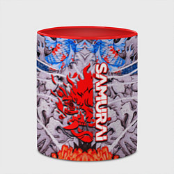 Кружка 3D Cyberpunk 2077 samurai tatoo, цвет: 3D-белый + красный — фото 2