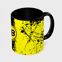 Кружка 3D Borussia fc краски, цвет: 3D-белый + черный