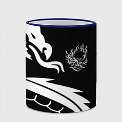 Кружка 3D Samurai dragon steel japan, цвет: 3D-синий кант — фото 2