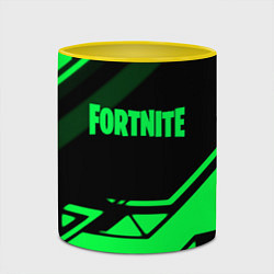Кружка 3D Fortnite geometry green, цвет: 3D-белый + желтый — фото 2