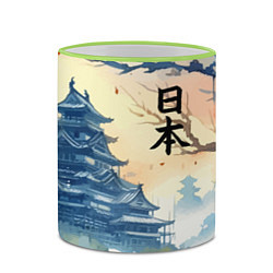 Кружка 3D Japanese landscape - watercolor, цвет: 3D-светло-зеленый кант — фото 2