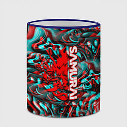 Кружка 3D Samurai glitch game, цвет: 3D-синий кант — фото 2