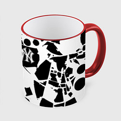 Кружка 3D New York yankees - abstraction, цвет: 3D-красный кант