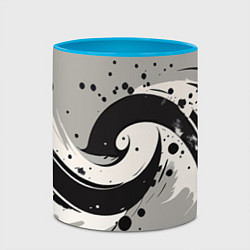 Кружка 3D Инь-янь абстракция - нейроарт, цвет: 3D-белый + небесно-голубой — фото 2