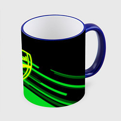 Кружка 3D Arsenal geometry line green, цвет: 3D-синий кант