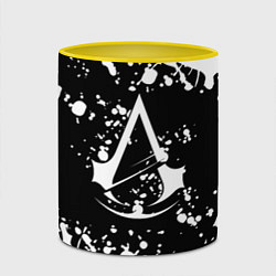 Кружка 3D Assassins Creed logo краски, цвет: 3D-белый + желтый — фото 2