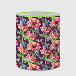 Кружка 3D Птицы и цветы, цвет: 3D-светло-зеленый кант — фото 2