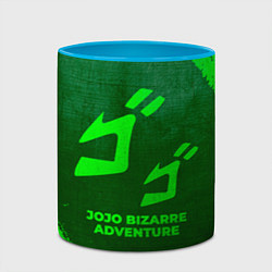 Кружка 3D JoJo Bizarre Adventure - green gradient, цвет: 3D-белый + небесно-голубой — фото 2