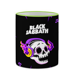 Кружка 3D Black Sabbath неоновый череп, цвет: 3D-светло-зеленый кант — фото 2
