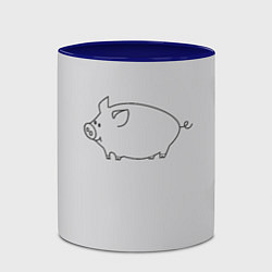 Кружка 3D Бодрый пиг, цвет: 3D-белый + синий — фото 2