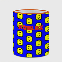 Кружка 3D Roblox pattern mobile, цвет: 3D-оранжевый кант — фото 2