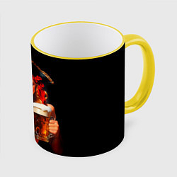 Кружка 3D Пиво пиратское - уникальное предложение, цвет: 3D-желтый кант