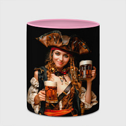 Кружка 3D Пиво на Тартуге - красотка, цвет: 3D-белый + розовый — фото 2
