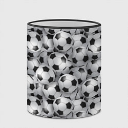Кружка 3D Футбольные мячи паттерн, цвет: 3D-черный кант — фото 2