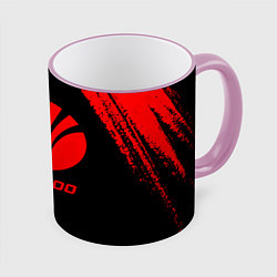Кружка 3D Daewoo - red gradient, цвет: 3D-розовый кант