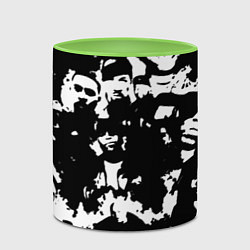 Кружка 3D Все рэперы черно белый, цвет: 3D-белый + светло-зеленый — фото 2