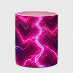 Кружка 3D Pink lightnings - ai art fantasy, цвет: 3D-белый + розовый — фото 2