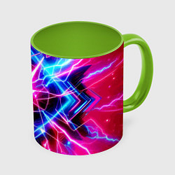 Кружка 3D Lightning - neon fantasy, цвет: 3D-белый + светло-зеленый