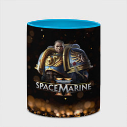 Кружка 3D Captain Titus Warhammer 40000 space marine 2, цвет: 3D-белый + небесно-голубой — фото 2