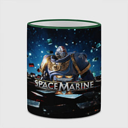 Кружка 3D Warhammer 40000 space marine 2 ультрамарин в броне, цвет: 3D-зеленый кант — фото 2